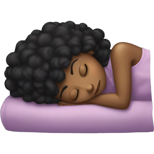 Black hair girl sleeping  emoji