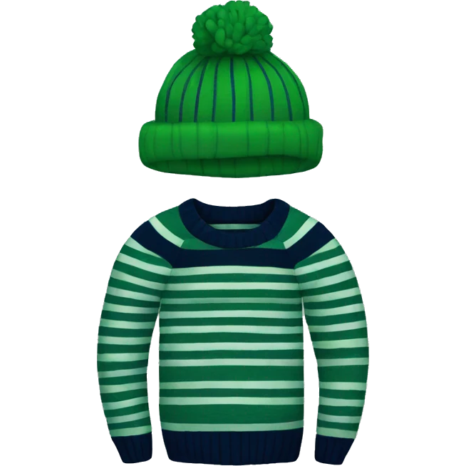A sweater in green and navy stripe emoji
