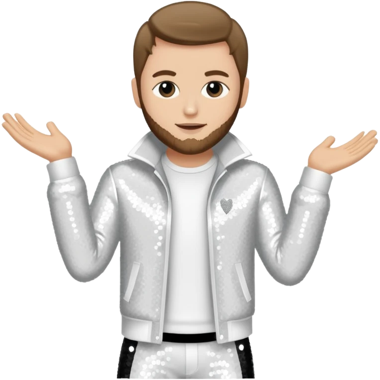 Blake Lewis, Pop Singer (b.1981) with white sequin outfit emoji