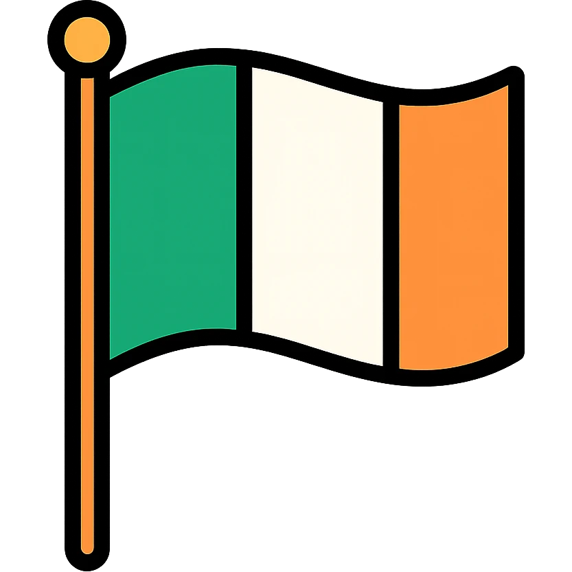Irish flag on a pole emoji