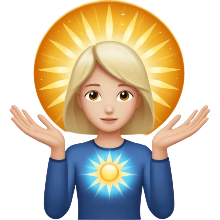 radiating a cosmic healing light through hands  emoji