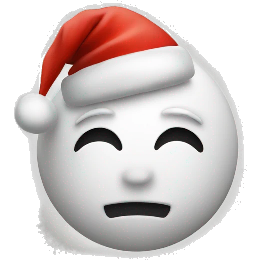 moon face with christmas hat emoji