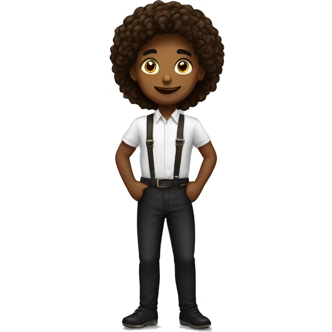 Joven con pelo cafe oscuro c emoji