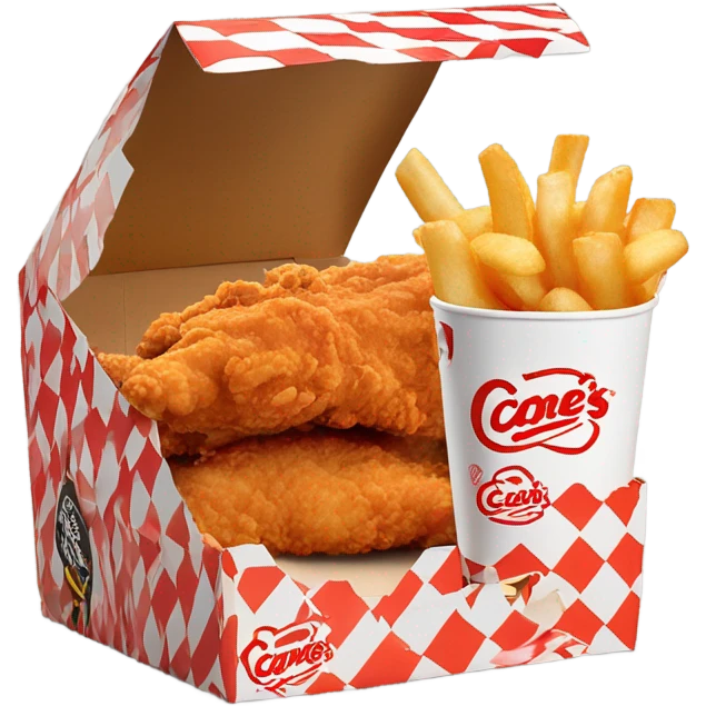 raising canes box combo with soda emoji