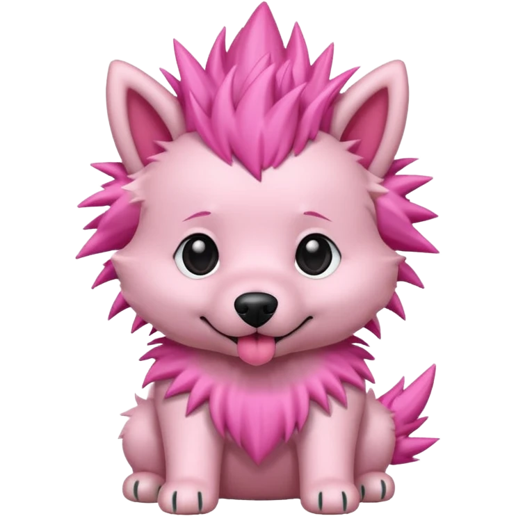 fancy pink spiky haired dog emoji