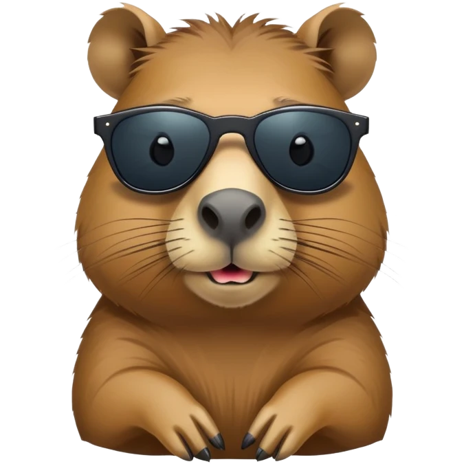 cool capybara wearing fashionable dark sunglasses emoji