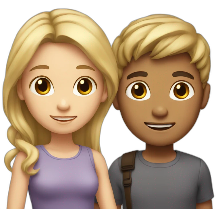 boy with brown hair and girl with blonde hair emoji
