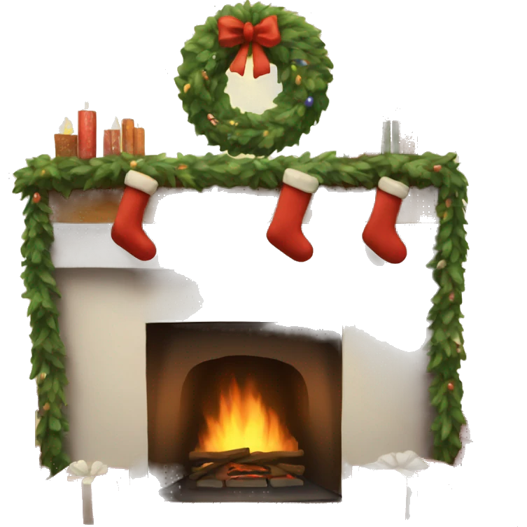 Cozy Christmas fireplace emoji