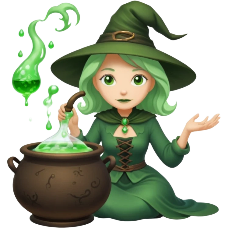 green witch cooking potion emoji