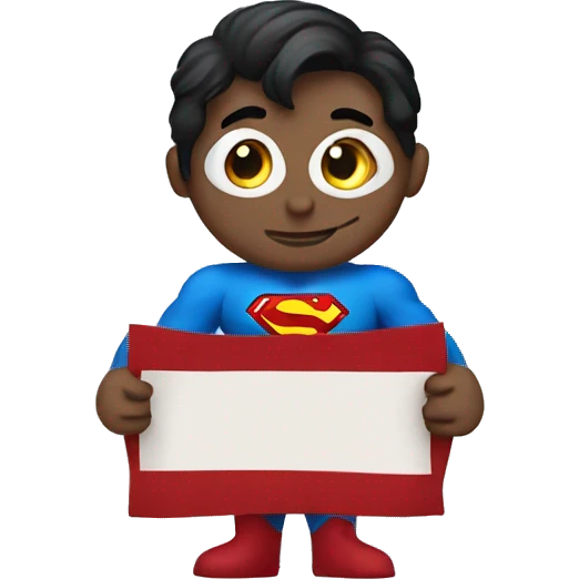 Superman holding a sign emoji