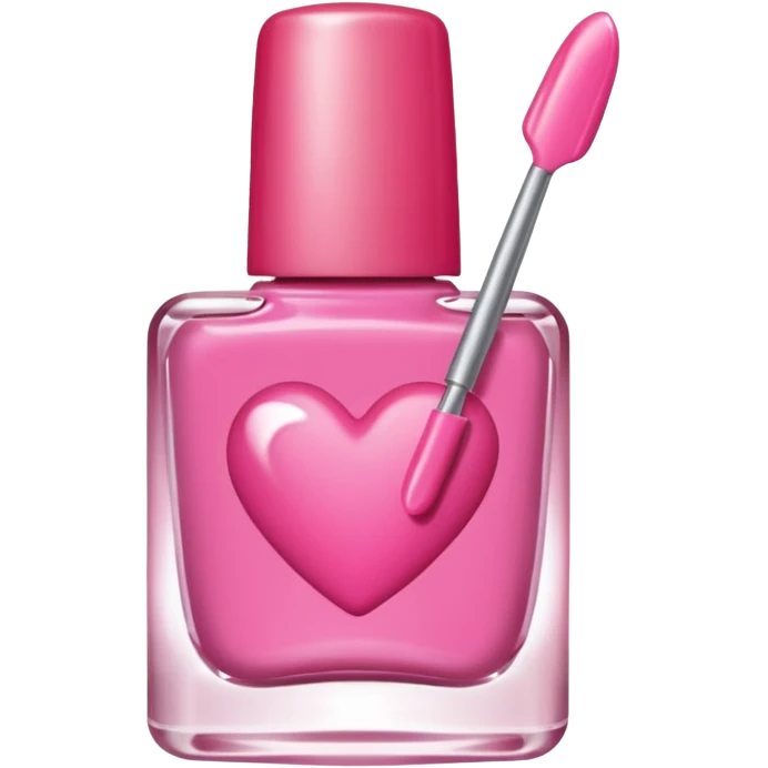 heart with a nail polish pink emoji