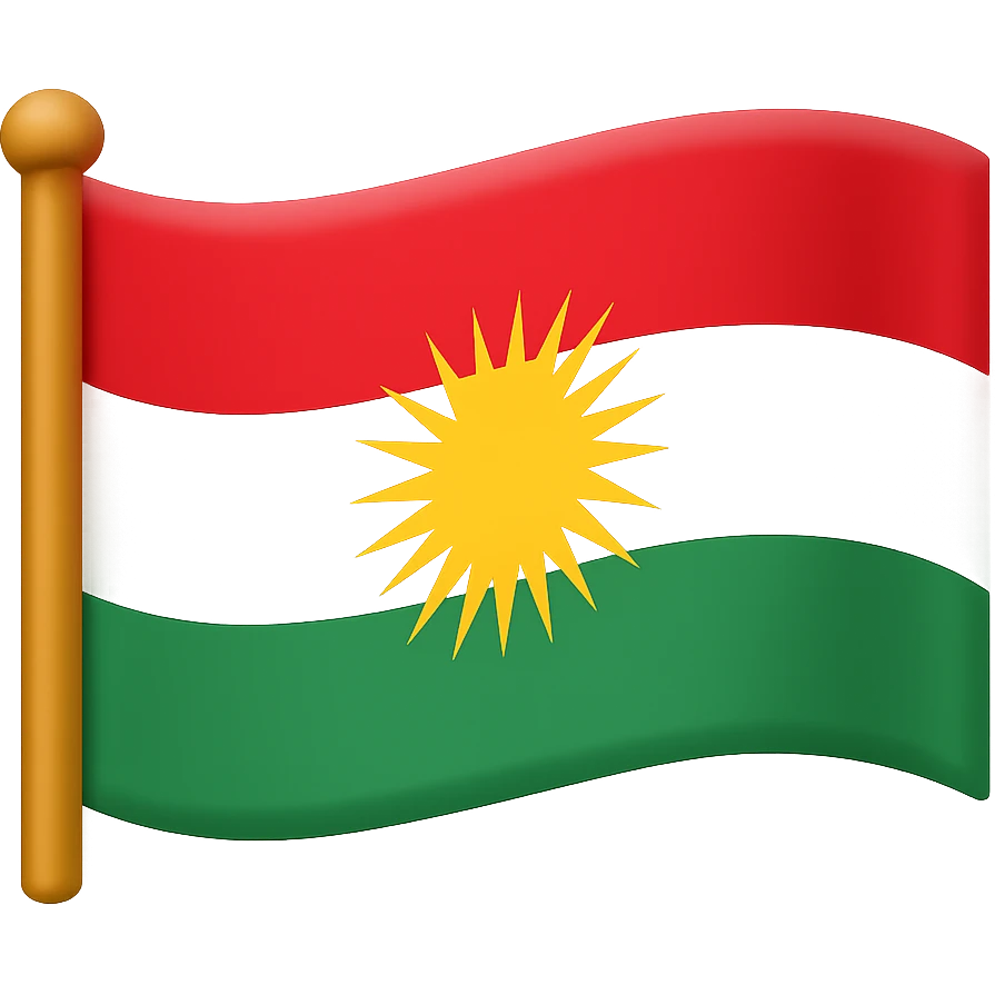 Create a waving flag in the style of an emoji, using the exact flag design shown in the reference image. The style should mimic the look and feel of apple style emojis with vibrant colors and smooth shading. emoji