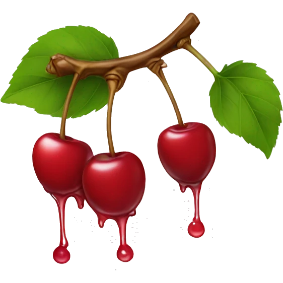 Cherries dripping emoji