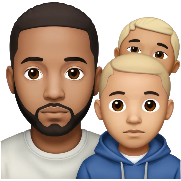 Kendrick Lamar and Drake holding a minor  emoji