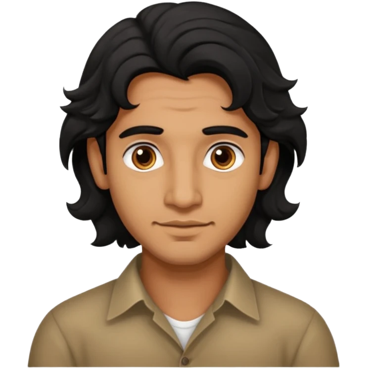 Indian fat guy south Indian wavy medium black hair ,tan darker skin emoji