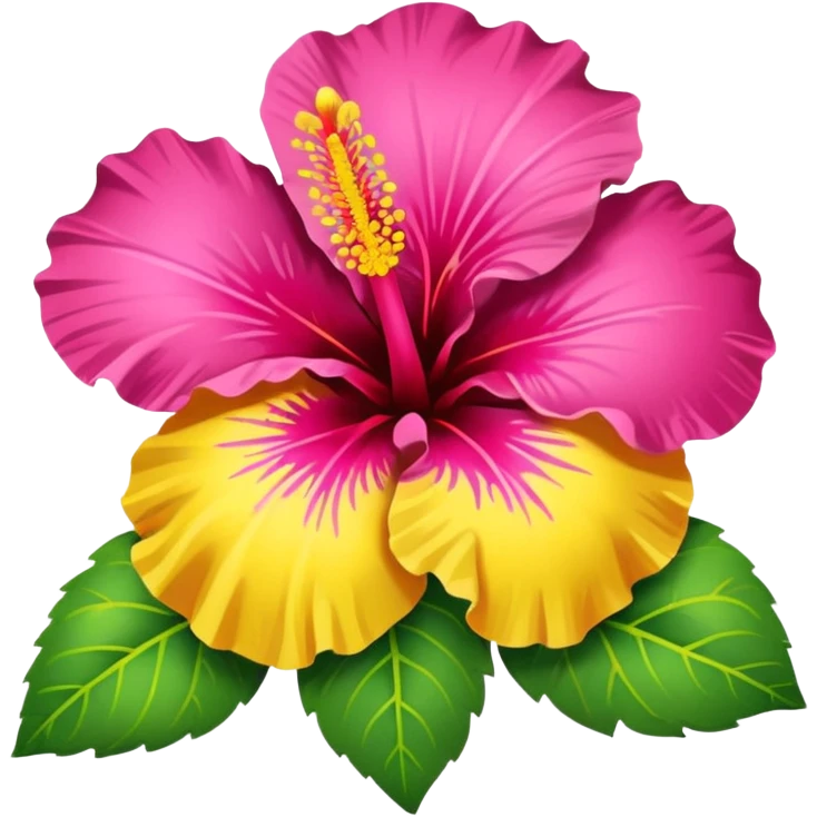 vibrant 2 color hibiscus y2k aesthetic emoji