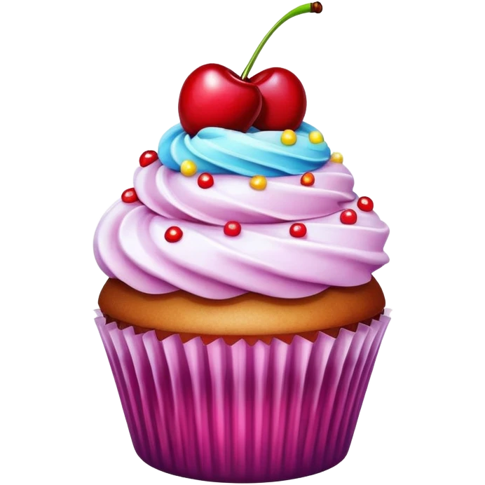 Cupcake with cherry on top emoji