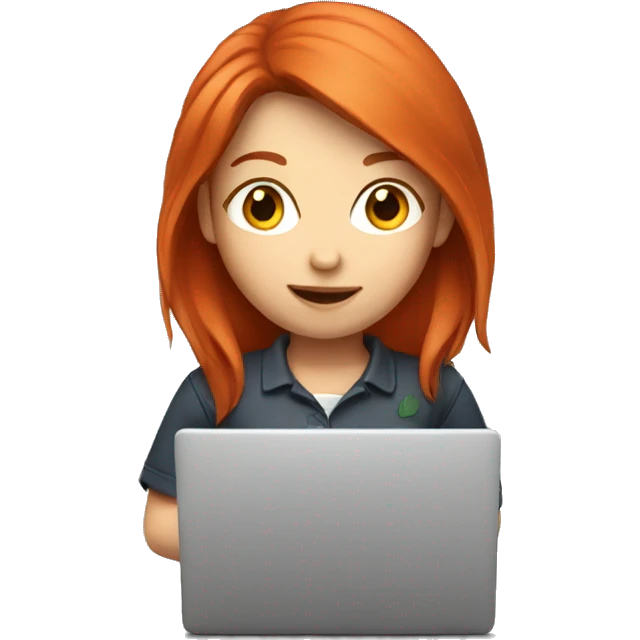 A red-haired girl with a laptop emoji