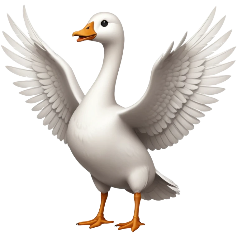 goose with wings spread out in t pose emoji