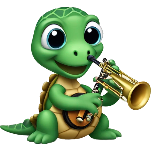 turtle playing the clarinet emoji
