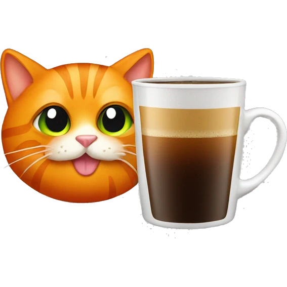 orange cat drinking coffee emoji