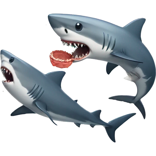 shark giving birth to another shark emoji