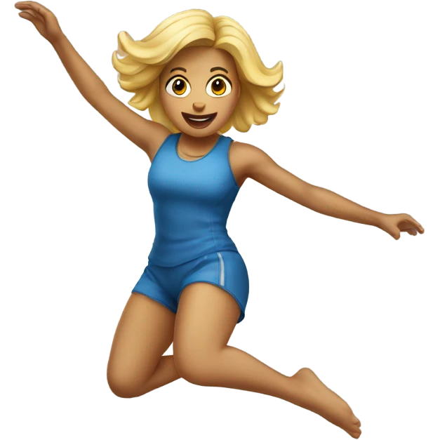 Trampolin Jumping Woman médium blonde emoji