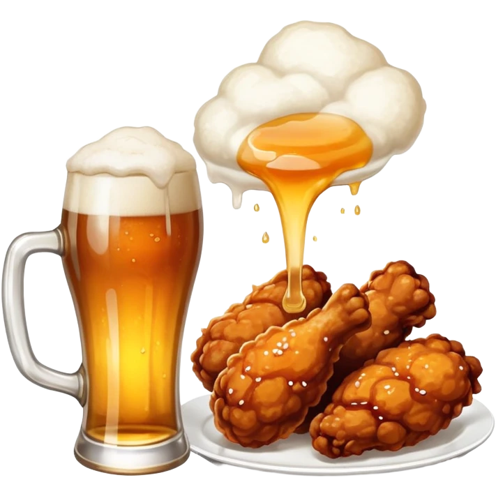 Korean chicken with beer emoji