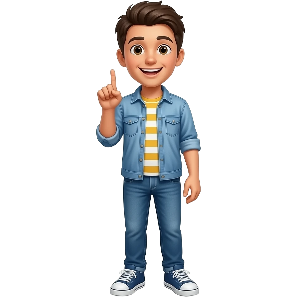 emoji jugendlicher der Witz erzählt mit Geste finger, ganzer Körper emoji