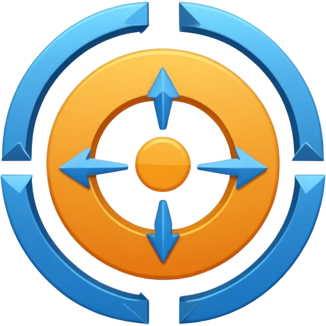 diagram of circle expanding outward with arrows emoji