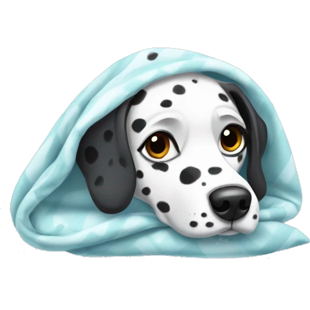 Dalmatian in a blanket  emoji