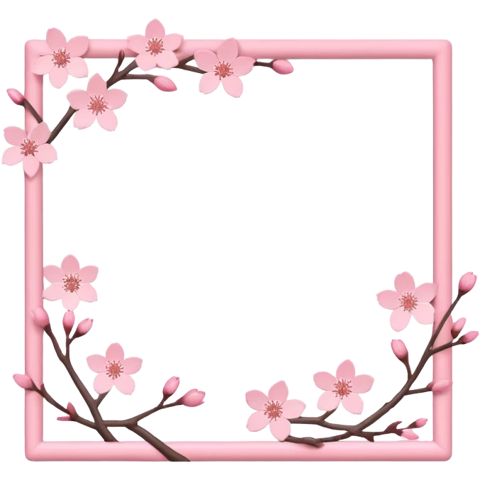 cute cherry blossom outline photo frame emoji