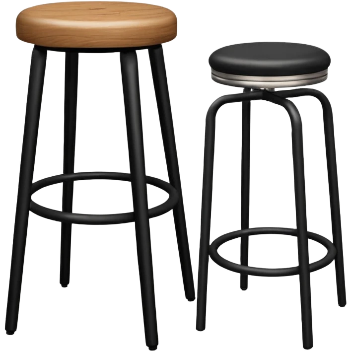 Bar stool and tipped over bar stool emoji