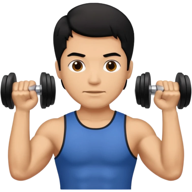 Man from backside with black hair gym back and hands holding something on both sides emoji
