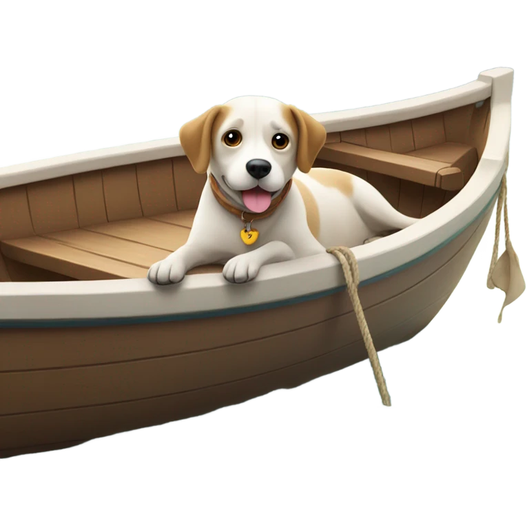 Retired dog in boat emoji