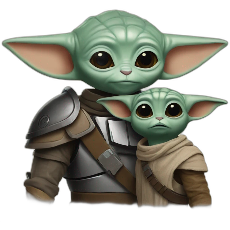 Grogu and the Mandalorian emoji