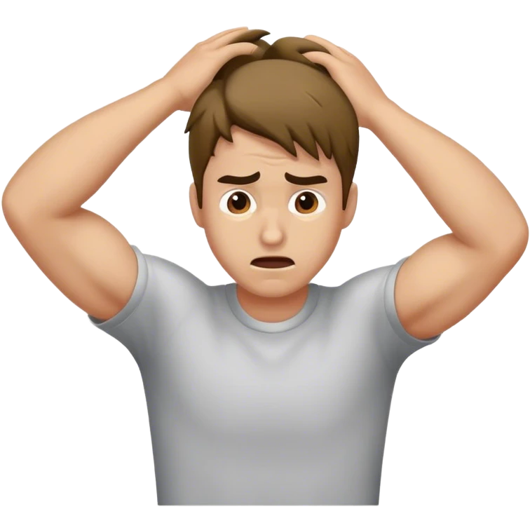 Man pulling out his hair emoji