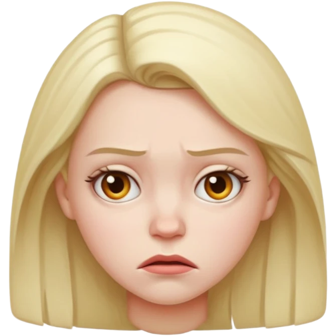 A girl frowning emoji