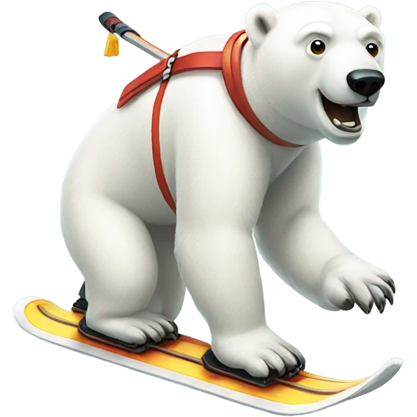 Polar bear skiing emoji