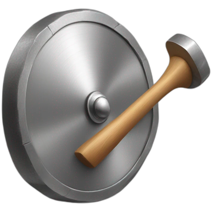 a hand hitting a gong with a hammer emoji