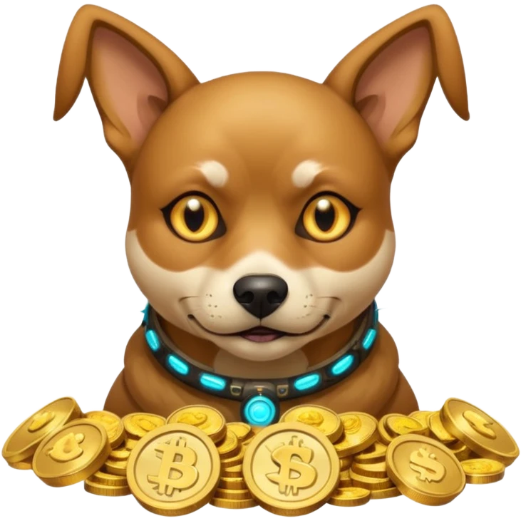 i want to create a dog like from cyberpunk with one elctronic eye like a pirate one and he looks greedy with golden coins emoji