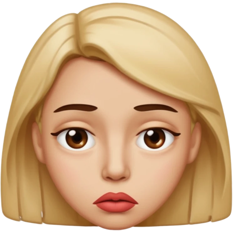 disappointed like lips smacked together and eyes wide emoji