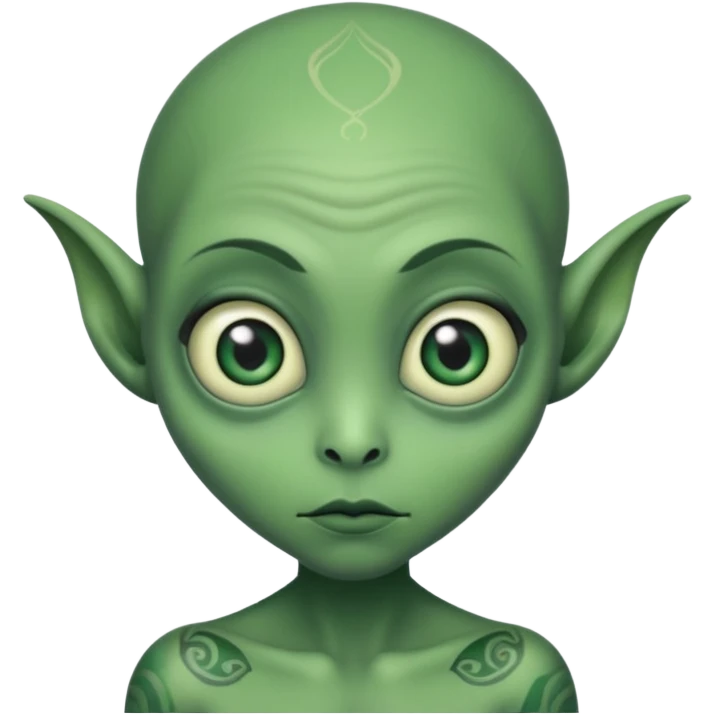 alien with tattoo emoji