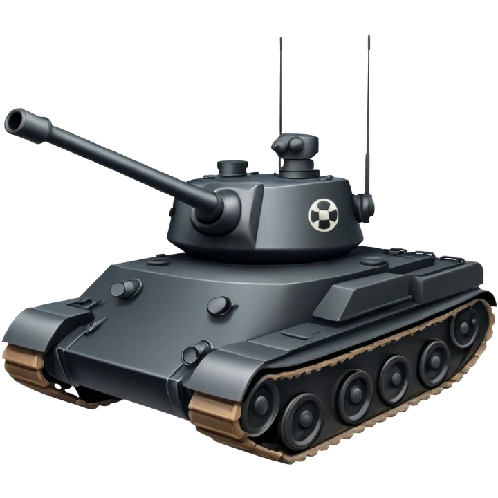 only turret of tank, no body, black color  emoji