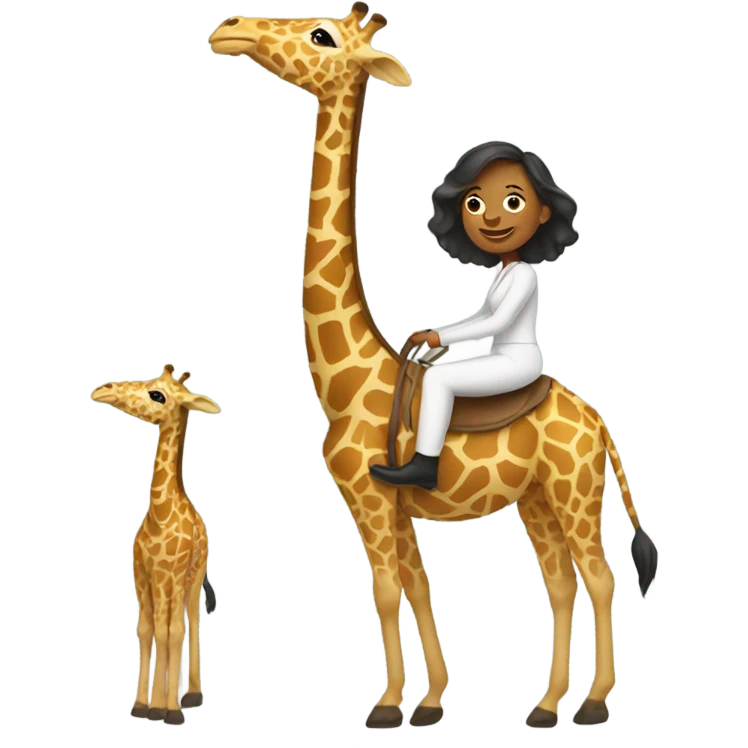 Women riding giraffe emoji