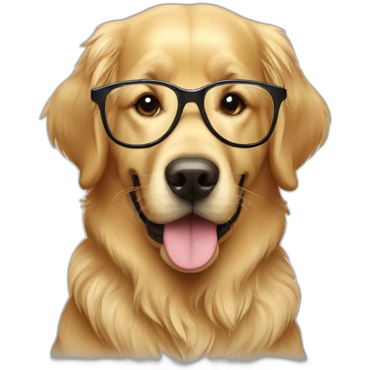 A beautifull golden retriever with glasses emoji