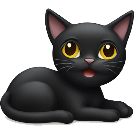 black cat drawing a cat emoji