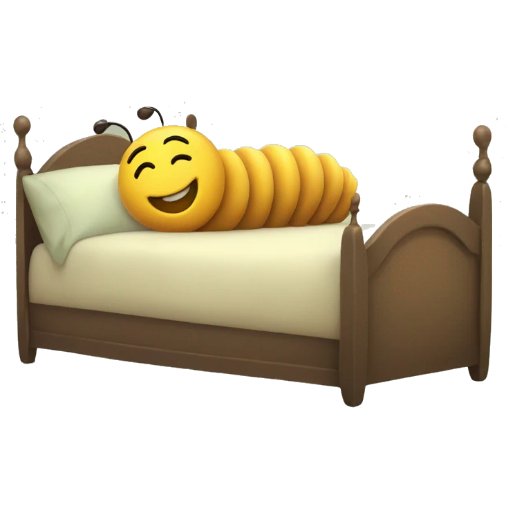 caterpillar sleeping in bed emoji