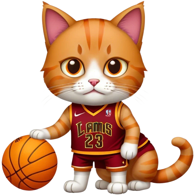 cat wearing lebron james jersey emoji