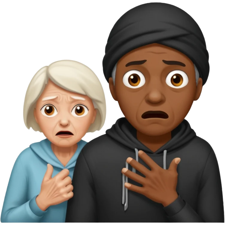 A nigga robbing an old white lady emoji